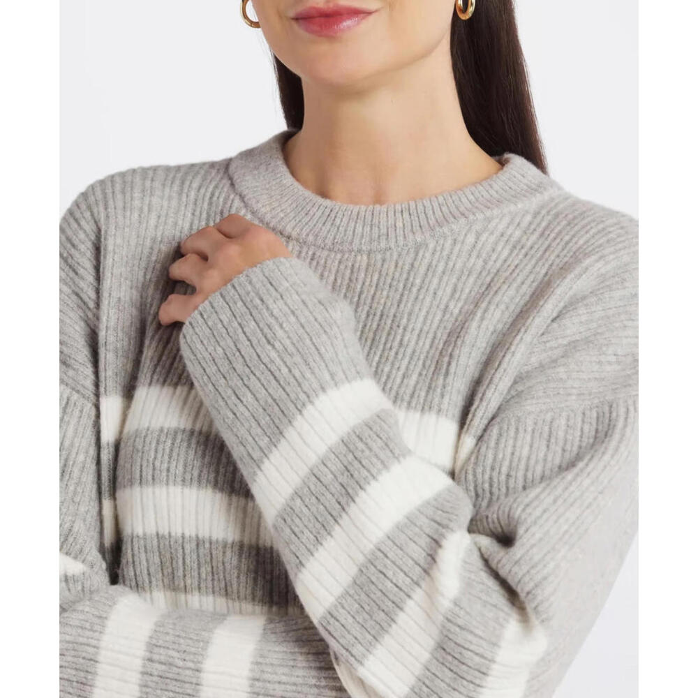 Pinque Striped Ribbed Knit Sweater - XL